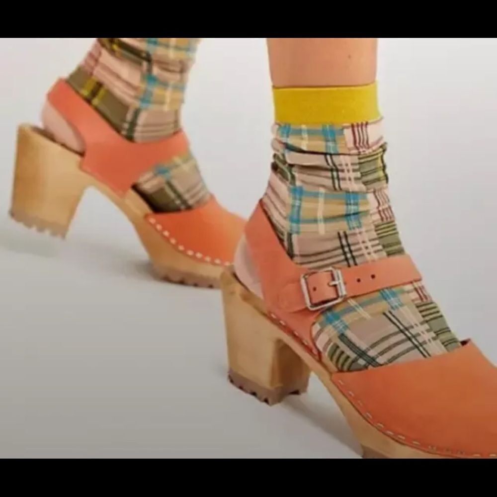 Mia Abba Swedish 70's style wooden clog heels